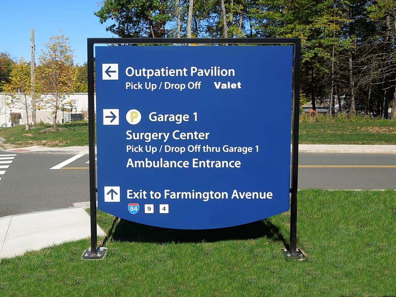 UCONN Health Center UCHC Farmington, CT Exterior Wayfinding Signs